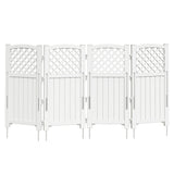 Vineego Fence Privacy Screen,4 Panels Outdoor Screen Enclosure for Patio & Yard, Resin Fence Panels Ideal for Hiding Air Conditioner and Trash Can