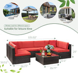 Devoko 7 Pieces Outdoor Sectional Sofa,  L Shape Patio Wicker Seating Sets