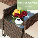 Vineego Patio Conversation Set Outdoor Furniture Set PE Rattan Set of 3