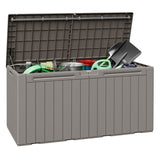 Devoko 99 Gallon Deck Box, Outdoor Storage Container with Lockable Lid, Waterproof Resin Storage Bin for Patio Cushions, Garden Tools & Pool Supplies