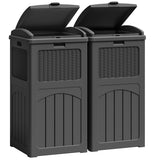 Vineego All-Weather use Trashbin with Lid, Patio Resin Hideaway Trash Can with Waterproof for Backyard