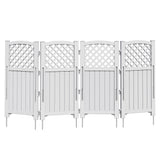 Vineego Fence Privacy Screen,4 Panels Outdoor Screen Enclosure for Patio & Yard, Resin Fence Panels Ideal for Hiding Air Conditioner and Trash Can