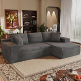 Vineego 110" L Shaped Modular Sectional Sofa 3 Seat Cloud Sectional Couch with Deep Seat Upholstered Boneless Couches for Living Room