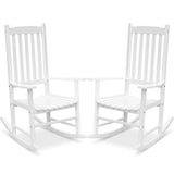 Devoko Outdoor Rocking Chair Set of 2, Solid Acacia Wood Patio Rocking Chairs with High Backrest, Porch Rocker for Patio Garden Balcony