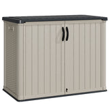 Devoko Resin Outdoor Storage Shed, With Stable Floor and Lockable Door, All-Weather Storage Shed, White