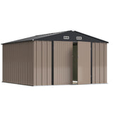 Devoko Patio Metal Storage Shed Outdoor Storage Shed with Lockable Door Tool Storage Shed for Backyard