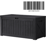 Devoko 120 Gallon Deck Box Resin Outdoor Storage Box Waterproof for Patio (Black)