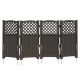 Vineego Fence Privacy Screen,4 Panels Outdoor Screen Enclosure for Patio & Yard, Resin Fence Panels Ideal for Hiding Air Conditioner and Trash Can