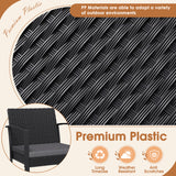 Devoko 3 Pieces Outdoor Plastic Bistro Set Patio Conversation Set with Cushion and Table, Black