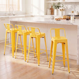 Devoko 30 Inch Metal Bar Stools, Stackable with Removable Back for Indoor & Outdoor Counter Stools Set of 4