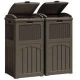 Devoko Outdoor All-Weather use Trashbin with Lid, Patio Resin Hideaway Trash Can with Waterproof for Backyard