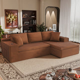 Vineego 110" L Shaped Modular Sectional Sofa 3 Seat Cloud Sectional Couch with Deep Seat Upholstered Boneless Couches for Living Room