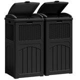 Vineego All-Weather use Trashbin with Lid, Patio Resin Hideaway Trash Can with Waterproof for Backyard