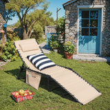 Devoko Foldable Lounge Chaise 12 inch High 5-Position Adjustable Patio Lounge Chair Beach Pool Chaise