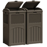 Vineego All-Weather use Trashbin with Lid, Patio Resin Hideaway Trash Can with Waterproof for Backyard