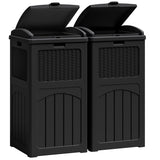 Devoko Outdoor All-Weather use Trashbin with Lid, Patio Resin Hideaway Trash Can with Waterproof for Backyard