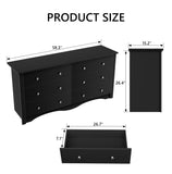 Lumihaven Rustic Modern Chest of 6 Drawers,Extra Wide Double Dresser for Master Bedroom or Nursery Storage