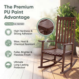 Devoko Outdoor Rocking Chair Set of 2, Solid Acacia Wood Patio Rocking Chairs with High Backrest, Porch Rocker for Patio Garden Balcony