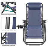 Vineego 2 Pack Patio Zero Gravity Chair Outdoor Lounge Chaise Folding Steel Chair 2 Capacity- Black