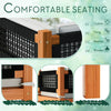 Vineego Patio Acacia Wood Sectional Sofa with Cushions，Outdoor Furniture Set for Porch, Yard and Balcony