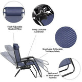 Vineego 2 Pack Patio Zero Gravity Chair Outdoor Lounge Chaise Folding Steel Chair 2 Capacity- Black