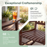 Devoko Outdoor Rocking Chair Set of 2, Solid Acacia Wood Patio Rocking Chairs with High Backrest, Porch Rocker for Patio Garden Balcony