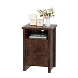 Devoko Farmhouse Nightstand with Storage Shelves, White Nightstand