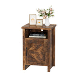 Devoko Farmhouse Nightstand with Storage Shelves, White Nightstand