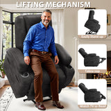 Devoko power lift recliner chairs massage Single sofa chair with cup holder for elderly,Black