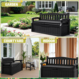 Vineego 82 Gallon Storage Patio Bench and Deck Box Organization Storage Combi for Patio, Garden