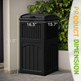 Vineego All-Weather use Trashbin with Lid, Patio Resin Hideaway Trash Can with Waterproof for Backyard