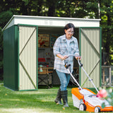 Devoko 8'x6' Patio Metal Storage Shed with Lockable Door,Outdoor Steel Tool Storage Shed for Backyard and Garden