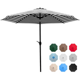 Devoko 9 Ft Patio Umbrella Table Umbrella Outdoor Market Straight Umbrella with Tilt Adjustment, 8 Sturdy Ribs