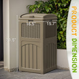 Vineego All-Weather use Trashbin with Lid, Patio Resin Hideaway Trash Can with Waterproof for Backyard