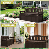Vineego 82 Gallon Storage Patio Bench and Deck Box Organization Storage Combi for Patio, Garden