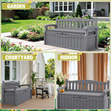 Vineego 82 Gallon Storage Patio Bench and Deck Box Organization Storage Combi for Patio, Garden