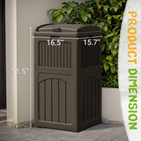 Vineego All-Weather use Trashbin with Lid, Patio Resin Hideaway Trash Can with Waterproof for Backyard