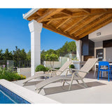 Vineego Patio Lounge Chairs Set of 2 Beach Adjustable Chaise Lounge Outdoor Pool Side Folding Recliners, Beige