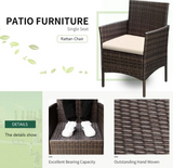 Vineego Patio Conversation Set Outdoor Furniture Set PE Rattan Set of 3