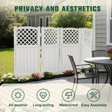 Vineego Fence Privacy Screen,4 Panels Outdoor Screen Enclosure for Patio & Yard, Resin Fence Panels Ideal for Hiding Air Conditioner and Trash Can