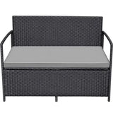 Vineego Outdoor rattan love seat Patio Furniture Loveseat with Base Storage Rattan Sofa,Black & Gray