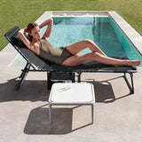 Devoko Foldable Lounge Chaise 12 inch High 5-Position Adjustable Patio Lounge Chair Beach Pool Chaise