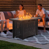 Vineego 43" Gas Fire Pit Table with Free Blue Fire 50,000 BTU Outdoor Heating All Weather Propane Fire Pit