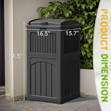Vineego All-Weather use Trashbin with Lid, Patio Resin Hideaway Trash Can with Waterproof for Backyard