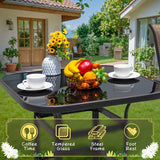 Vineego 3 Pcs Outdoor Swivel Metal Bar Stools, Patio Height Textilene Chairs with Table,Beige