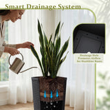 Devoko Tall Planters for Outdoor Plants Set of 2, Woven-Textured Outdoor Plant Pots for Patio, Front Porch