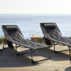 Vineego Outdoor Folding Chaise Lounge Chair, Portable Reclining Adjustable Metal Tanning Chair with Side Storage Bag for Beach Patio Pool