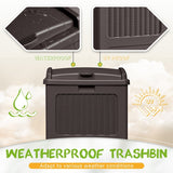 Devoko Outdoor All-Weather use Trashbin with Lid, Patio Resin Hideaway Trash Can with Waterproof for Backyard