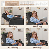 Vineego 360° Swivel Recliner Oversized Massage Rocking Chair Nursery Chair Power Living Room Furniture With Two Cup Holde