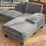 Vineego U-Shaped Sectional Sofa with Double Chaise 4-Seat Modular Sofa Couch for Living Room
